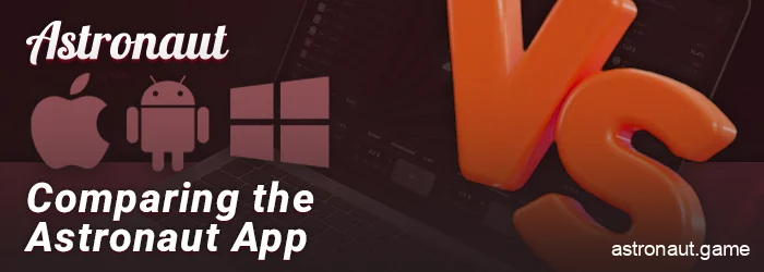 Comparison of the Astronaut app on different devices