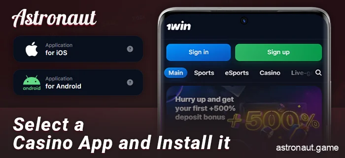 Install and open the casino app to play Astronaut