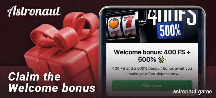 Activate your welcome bonus in casino app with Astronaut