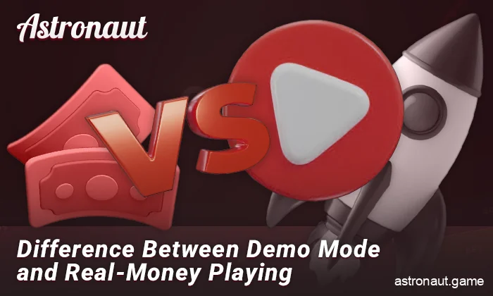 Comparisons between playing for real money in Astronaut and demo mode