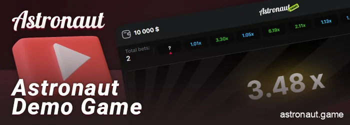 Play the demo version of the crash game Astronaut