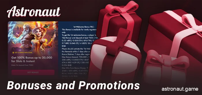 Bonuses for playing Astronaut online - the best offers from casinos