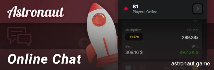 Live chat with other Astronaut players