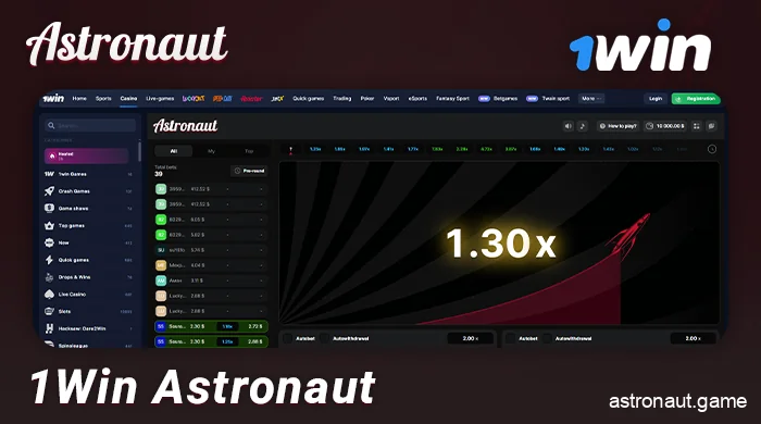 1Win Casino with the Astronaut crash game