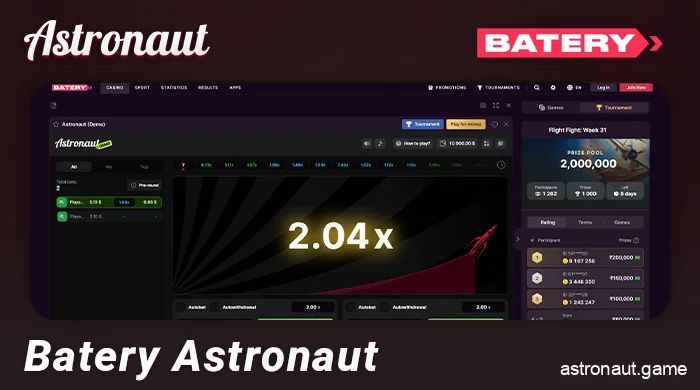 Play Astronaut on the Batery Casino - introductory information