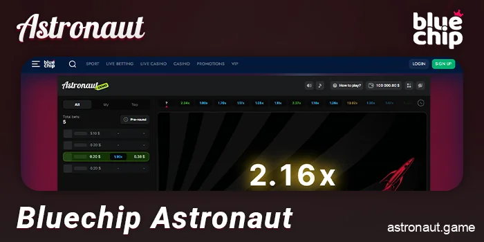 Bluechip Online Casino for Betting on Astronaut - Information