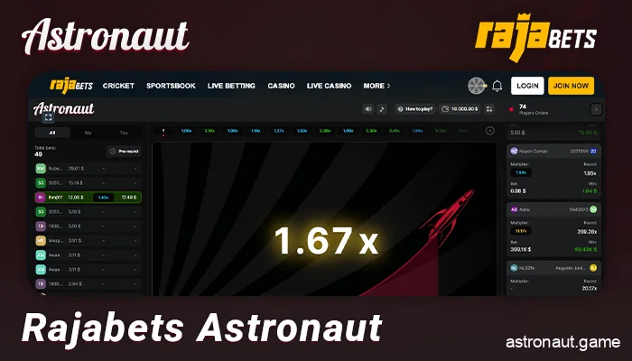 Rajabets online casino for playing Astronaut