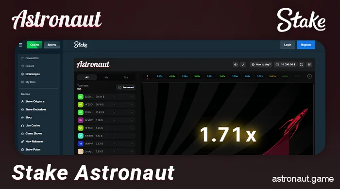 Place your bets on Astronaut online at Stake Casino