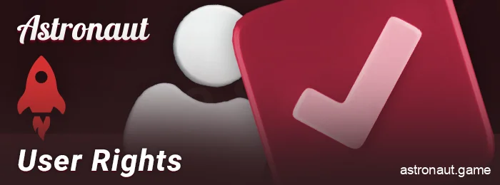 Specific rights of players on the astronaut game website